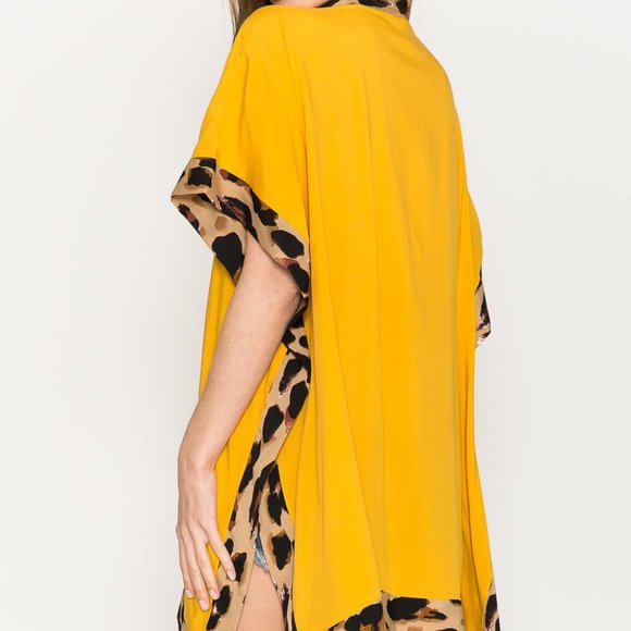 Justin Taylor Contrast Open Front Slit Cardigan - Picture 6 of 6